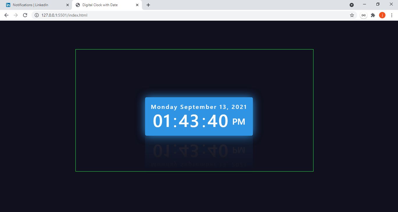 The Web Dev | Digital Clock using HTML, CSS & Javascript